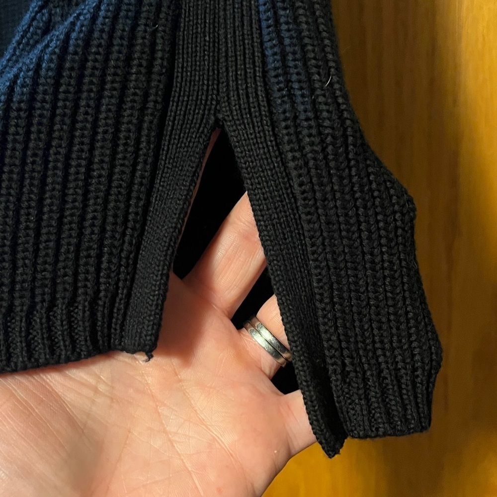 White House Black Market Textured Black Knit Top - Picture 6 of 11
